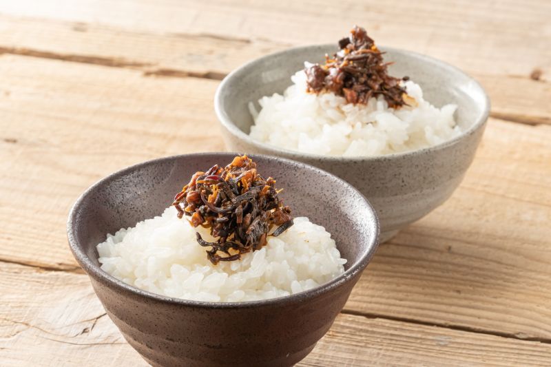 アカモクとくるみの佃煮【剣先イカ-生姜味・ちりめんじゃこ-山椒味】