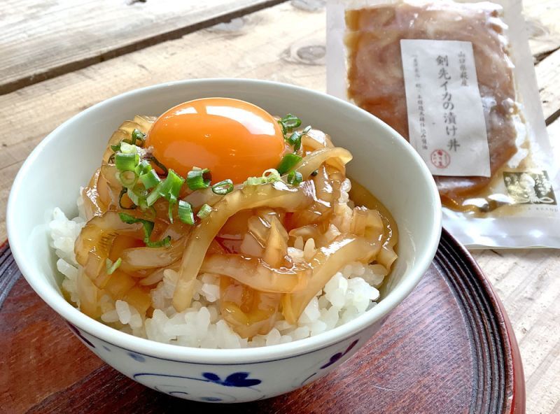 剣先イカの漬け丼